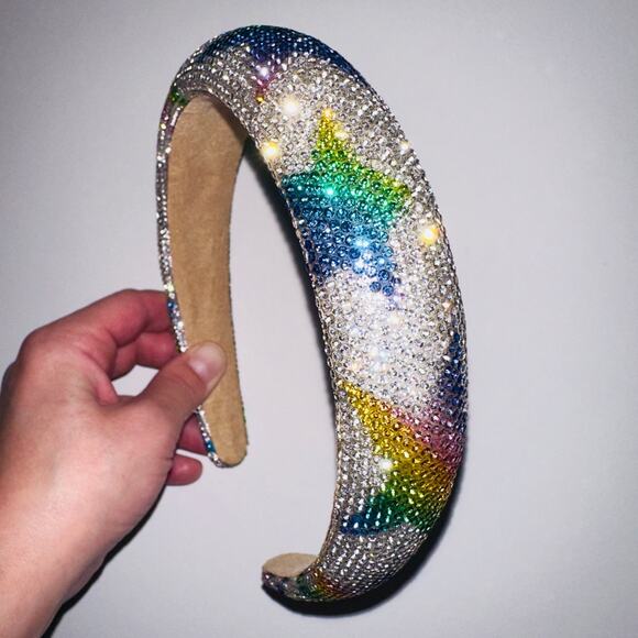 Rainbow Star Rhinestone Headband Sparkly Hair‎ Accessory - Picture 5 of 7